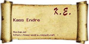 Kass Endre névjegykártya
